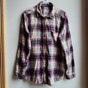 American Eagle Boyfriend Fit Amazingly Soft Flannel Button Down Shirt Size Large